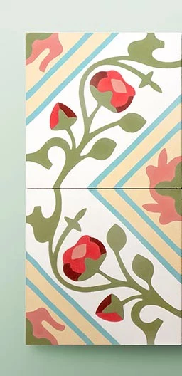 Floral pattern for a cement tile from the 1930s